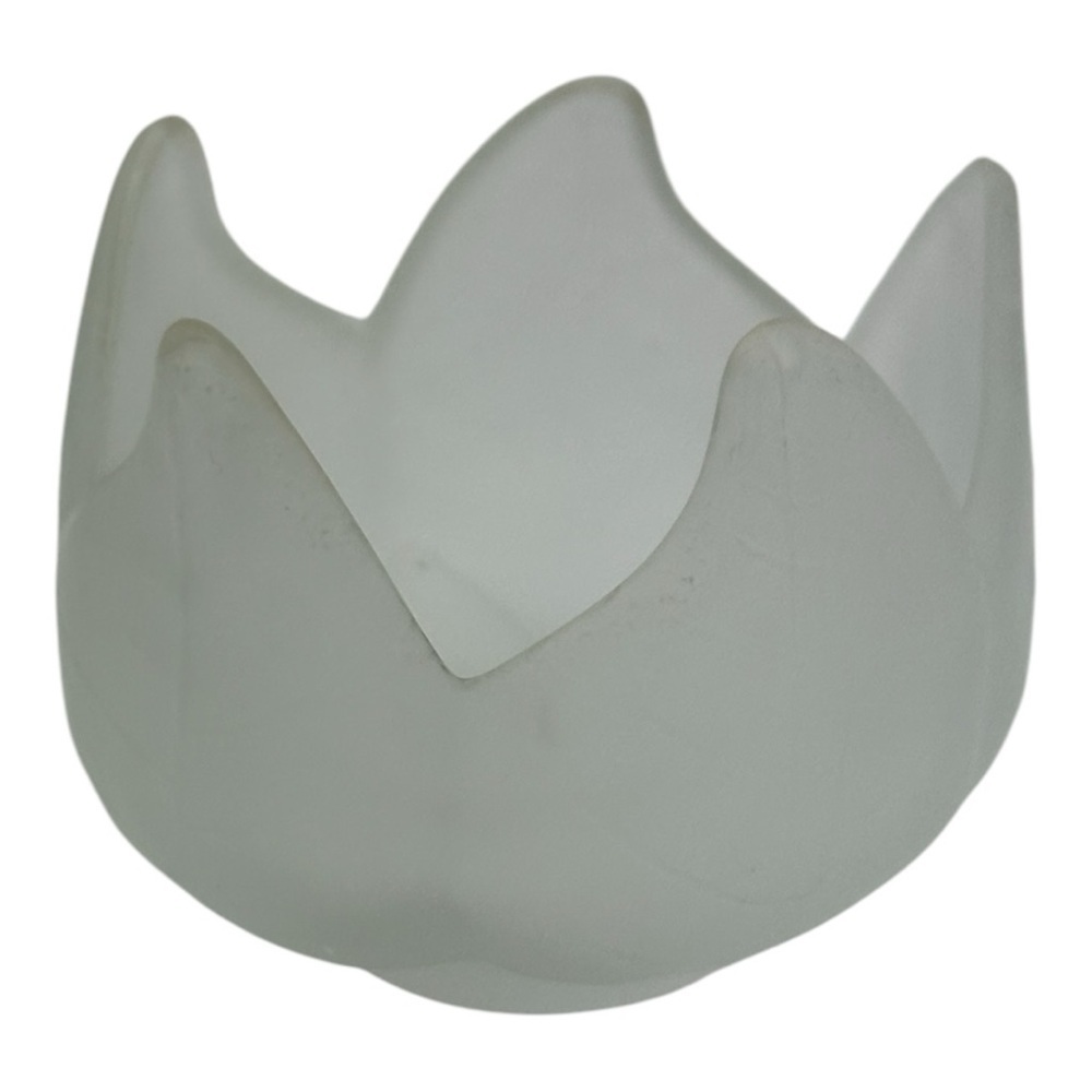 PartyLite Lotus Flower Blossom Frosted Glass Candle Holder
